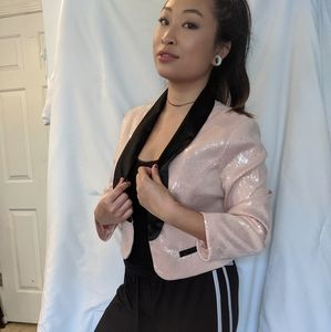 Sparkly Sequin Cropped Blazer